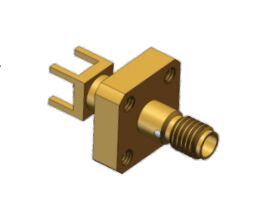 18GHz SSMA Through Hole PCB Soder flange mount connector ensuring excellent signal integrity