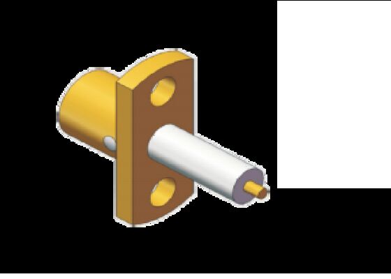 Brass Gold Plating SMP RF Connector Male Flange Mount Limited Detent 18GHz 50 Ohm