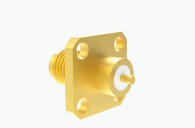 18GHz 주파수 RF SMA 여성 4 홀 플랜지 마운트 마이크로 스트립 커넥터 레이더, 통신에 사용됩니다