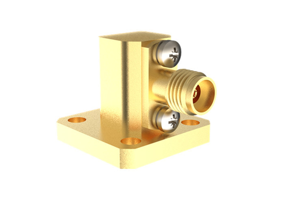 26.4GHz~40GHz WR28 BJ320 ~ K2.92mm 여성 파도 안내자 코엑스 어댑터 오른쪽 각 K/BJ320-KF22