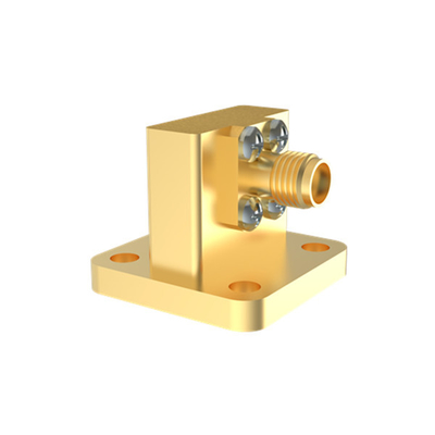 금으로 칠한 WR42 BJ220 ~ K2.92mm 여성 웨이브 가이드 ~ 코엑스 어댑터 17.6GHz ~ 26.7GHz K / BJ220-KF6