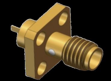 SSMA 암 RF 동축 커넥터 4홀 플랜지 마운트, 마이크로스트립 플랫 18GHz 50Ω