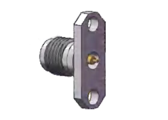 SS 쉘 40GHz K 타입 2.92mm RF 커넥터 암 잭 2홀 플랜지 마운트 핀 직경 0.3mm, 0.4mm, 0.5mm, 0.7mm, 0.8mm, 플랜지 홀 간격 12.2mm