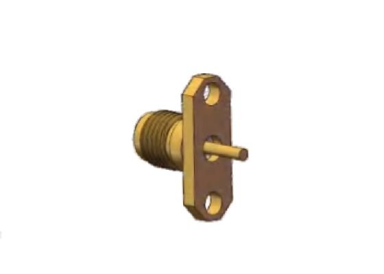 황동 40 GHz 2.92mm RF 커넥터 K 유형 잭 플랜지 구멍 간격 12.2mm 및 핀 직경 1.3mm