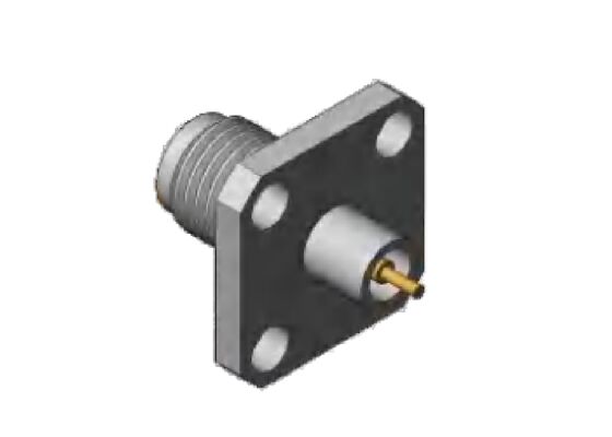 2.92mm RF 커넥터 K 타입 잭 네 구멍 12.7mm 0.5 인치 평면 플랜지 크기와 핀 지름 1.3mm, 0.8mm, 0.7mm