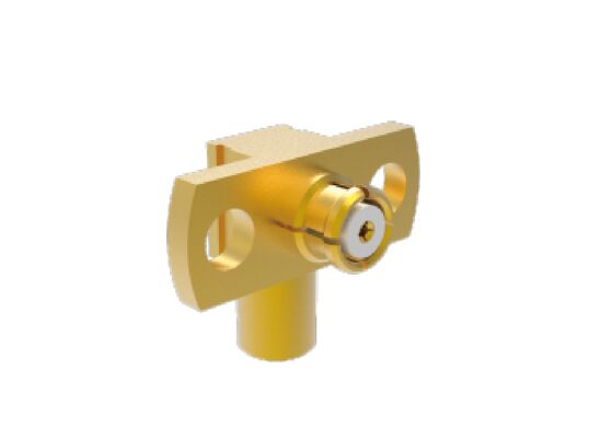 50Ω 18GHz SMP 암 SMP 잭 직각 2홀 플랜지 항공우주 RF 커넥터, .086 케이블용 결합