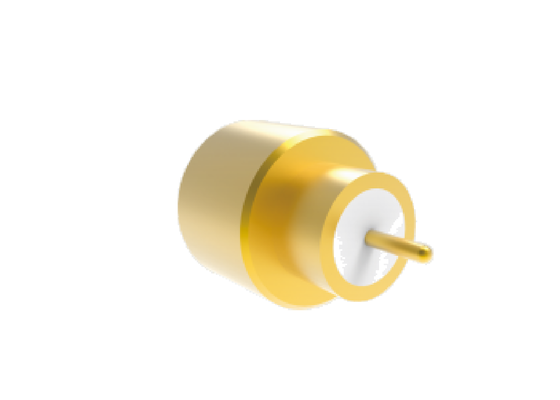 삽입 손실이 낮은 핀 OD 2.18mm 항공우주 RF 커넥터가 있는 PCB 솔더용 50Ω 40GHz 밀폐형 SMPM 플러그 완전 멈춤쇠