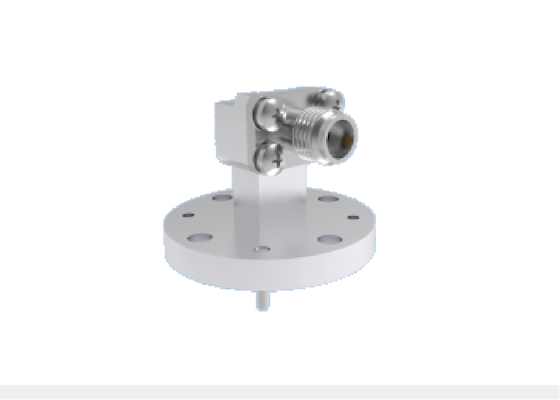 WR22 BJ400 직각 파도 안내기 2.4mm 동축 어댑터 4홀 둥근 플랜지 마운트 23.9GHz-50.1GHz Ka 밴드 항공 우주 파도 안내기 부품